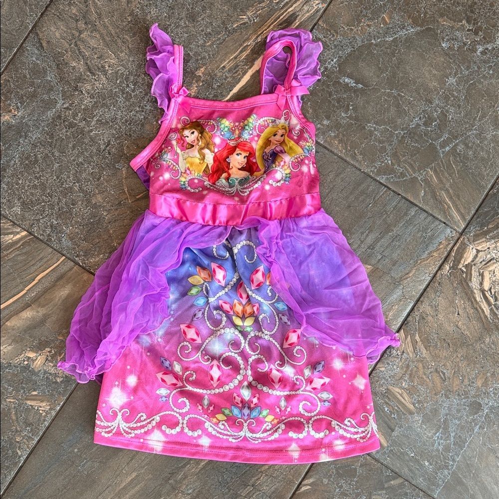Disney Pink and Purple Girls nightgown Princess Graphics Size 3T